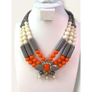Multicolor Beaded Statement Necklace With Bold Pendant & Adjustable Chain - Oran